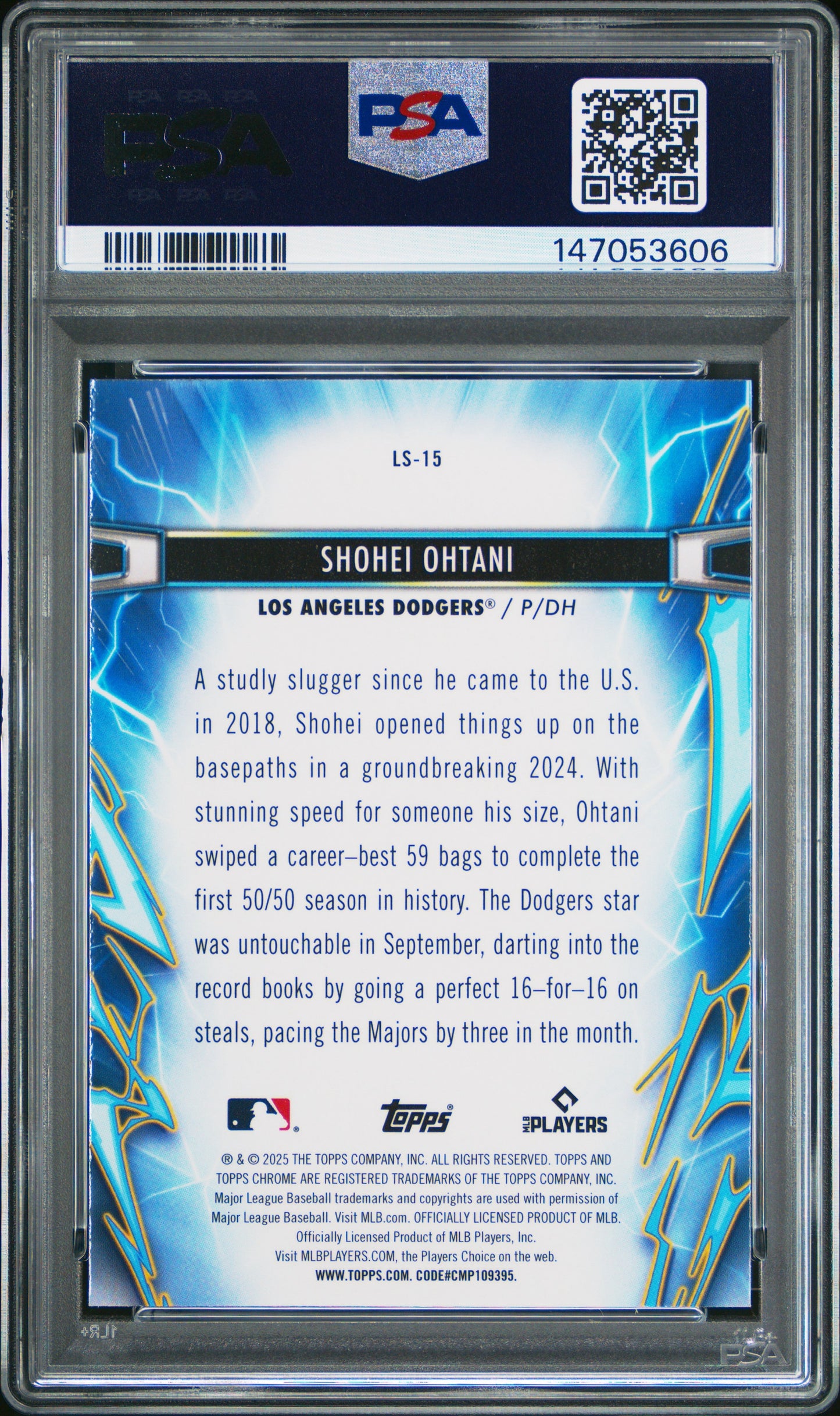 SHOHEI OHTANI - 2025 Topps Cosmic Chrome Light Speed PSA 10