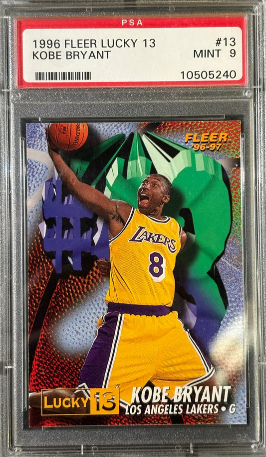 KOBE BRYANT - 1996 Fleer Lucky 13 Rookie PSA 9