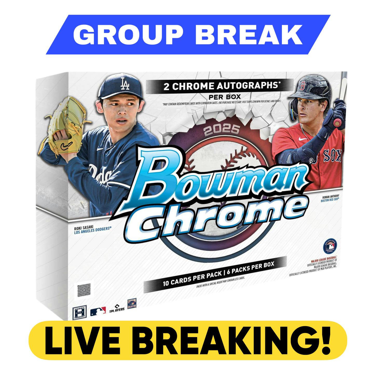 2025 Bowman Chrome Baseball Hobby - Pick Your Team - LIVE BREAKING #2 (06/10/2025)