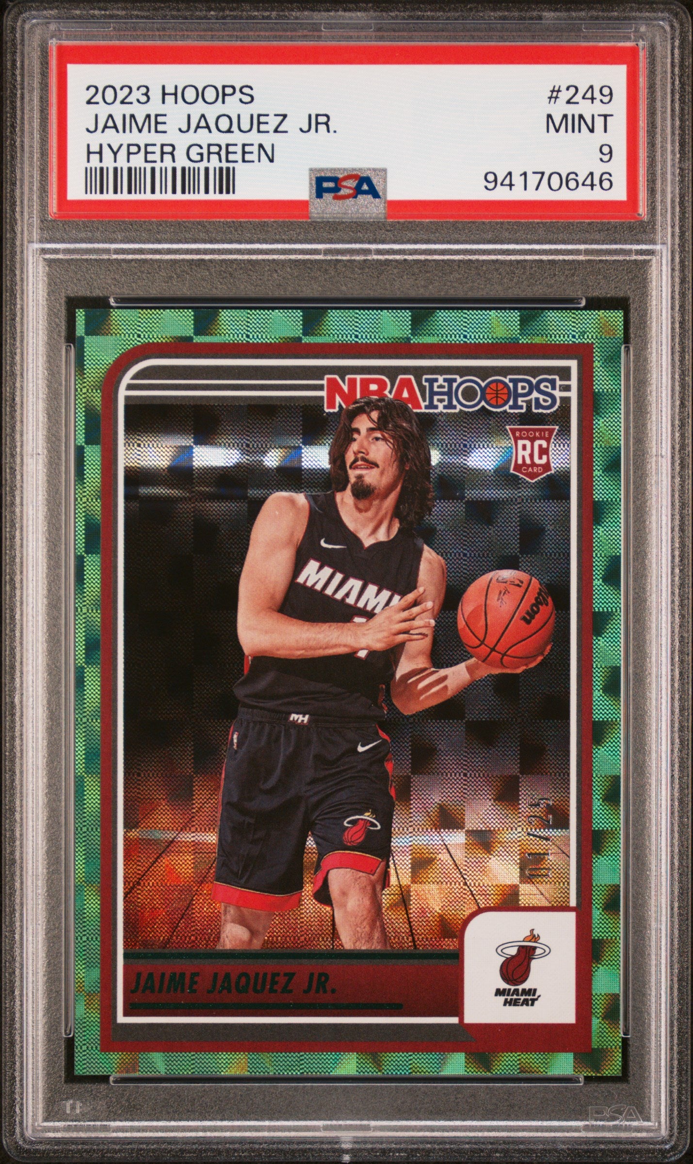 JAQUEZ - 2023 Hopps Hyper Green /25 RC PSA 9