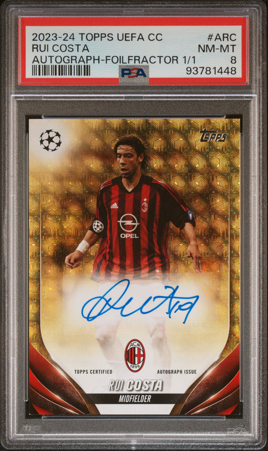 RUI COSTA - 2023/24 Topps UCC Auto 1/1 Foilfractor PSA 8