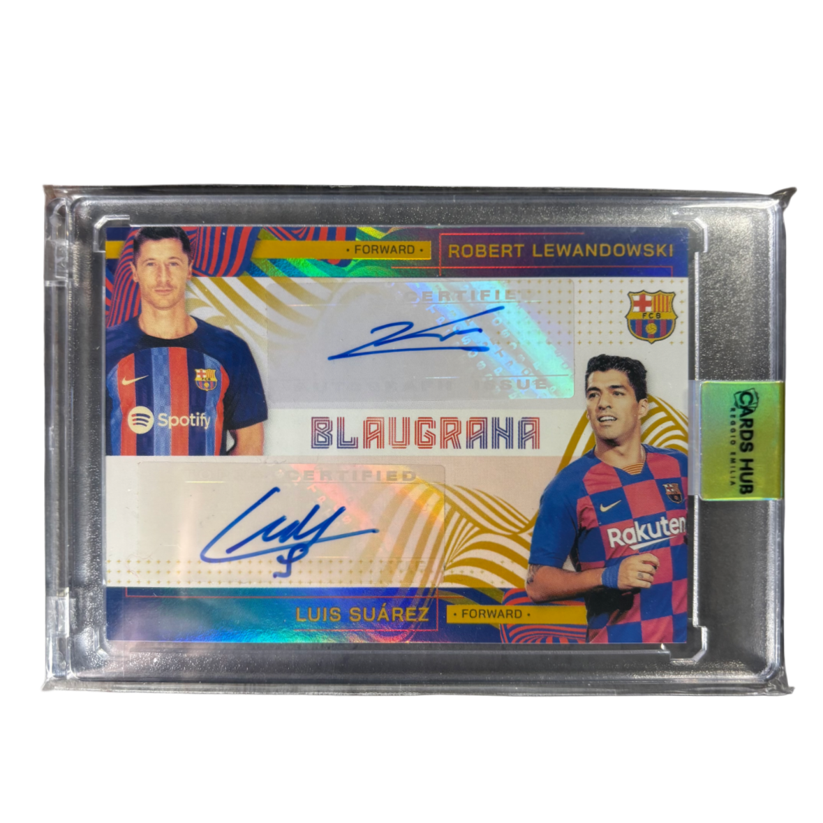 SUAREZ / LEWANDOWSKI - 2023/24 Topps FC Barcelona 1/1 Dual Auto