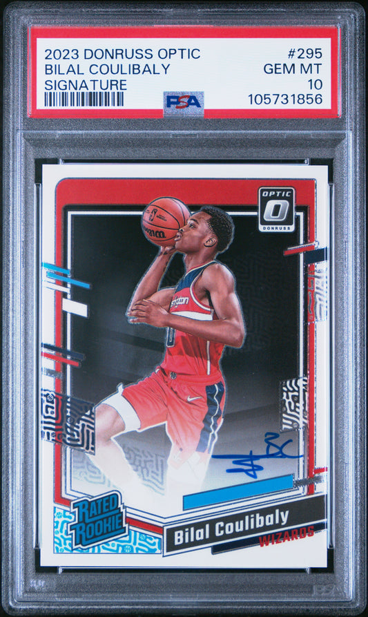 BILAL COULIBALY - 2023 Donruss Optic RC Auto on Card PSA 10