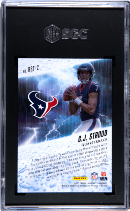 CJ STROUD - 2023 Panini Absolute By Storm Blue /50 SGC 9 RC