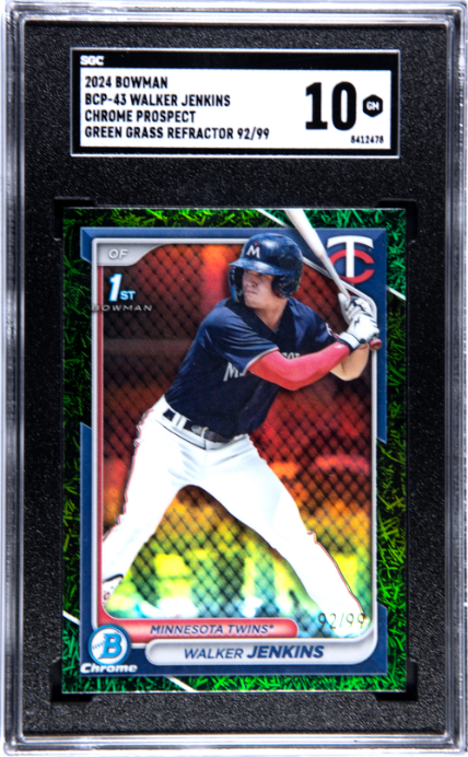 WALKER JENKINS - 2024 Bowman Chrome 1st Green Grass Refractor /99 SGC 10