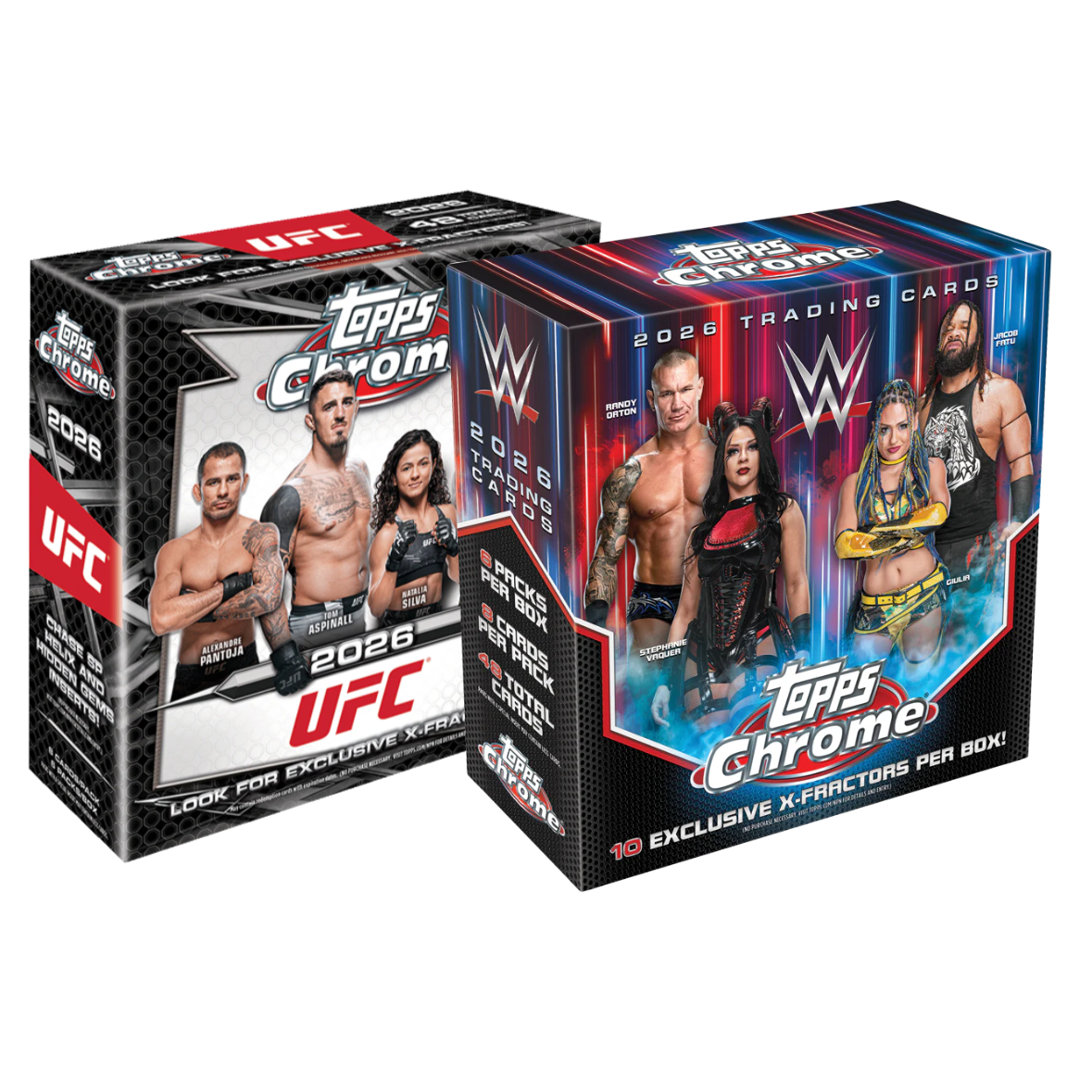 COMBO! 2026 Topps Chrome UFC Mega Box + 2026 Topps Chrome WWE Mega Box