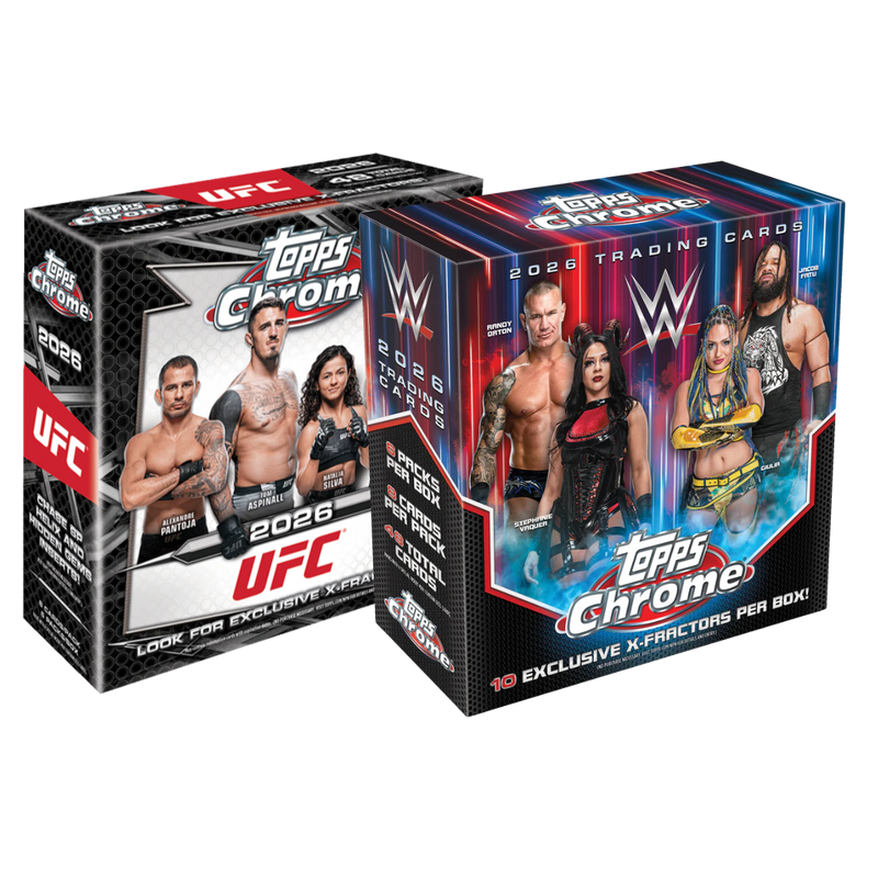COMBO! 2026 Topps Chrome UFC Mega Box + 2026 Topps Chrome WWE Mega Box