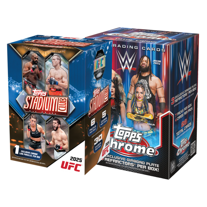 COMBO! 2025 Topps UFC Stadium Club Value Box + 2026 Topps Chrome WWE Value Box