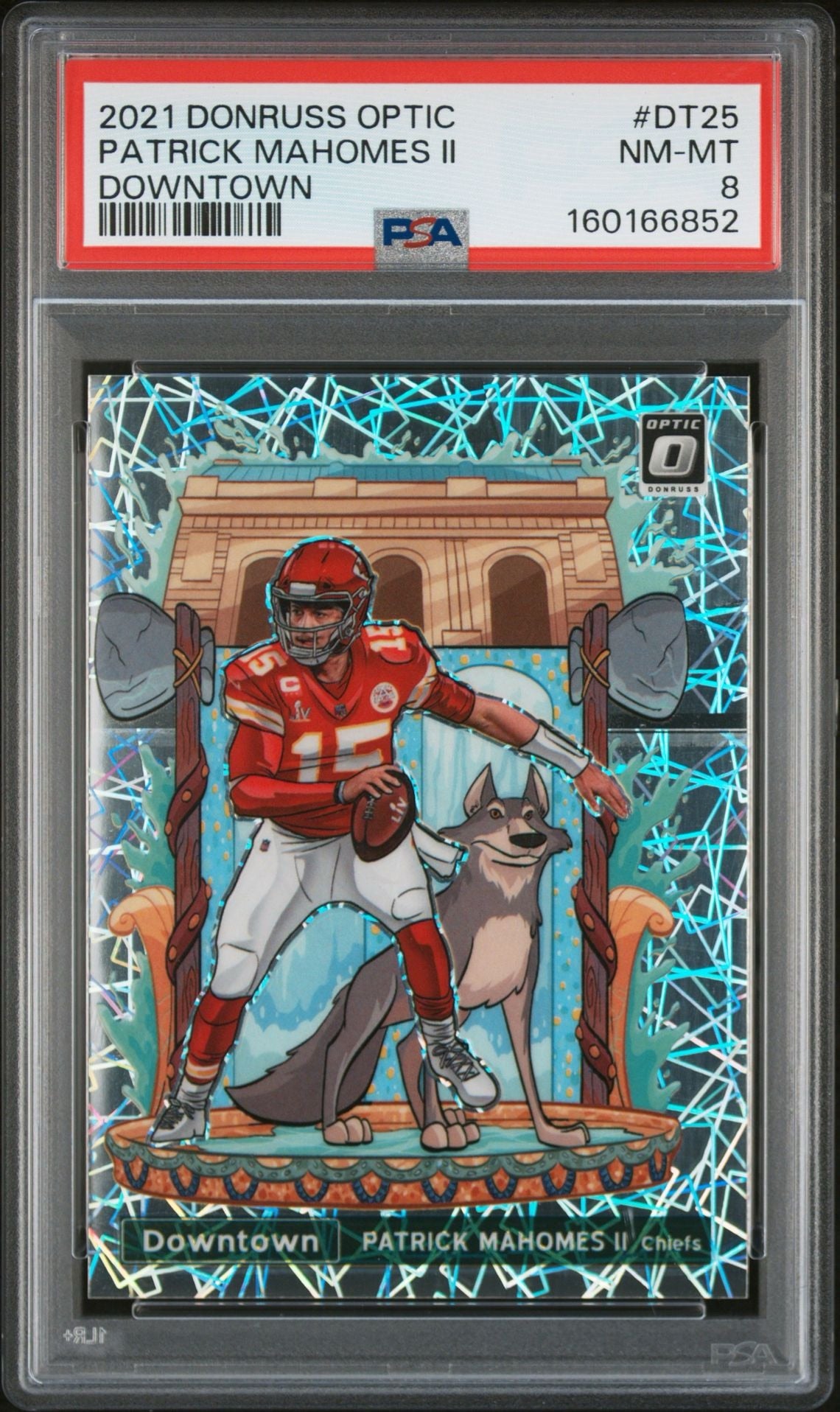 PATRICK MAHOMES - 2021 Donruss Optic Downtown PSA 8 #DT25