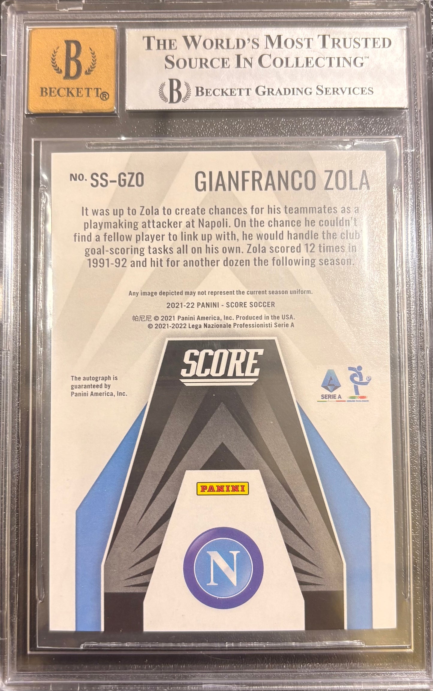 ZOLA - 2021/22 Score Auto /99 BGS 8.5