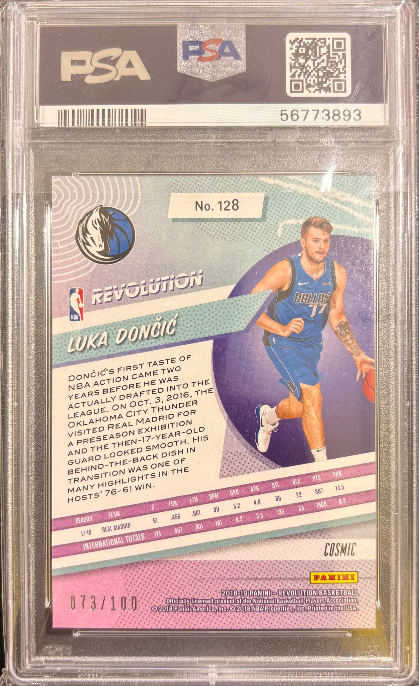 DONCIC - 2018 Revolution Cosmic /100 RC PSA 10