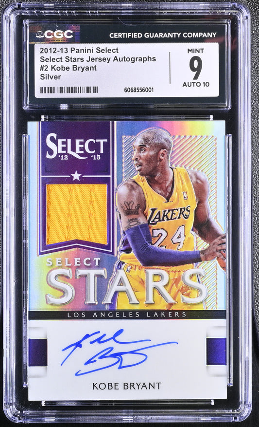 KOBE BRYANT - 2012/13 Select Silver /99 Game Worn Patch CGC 9 Auto 10