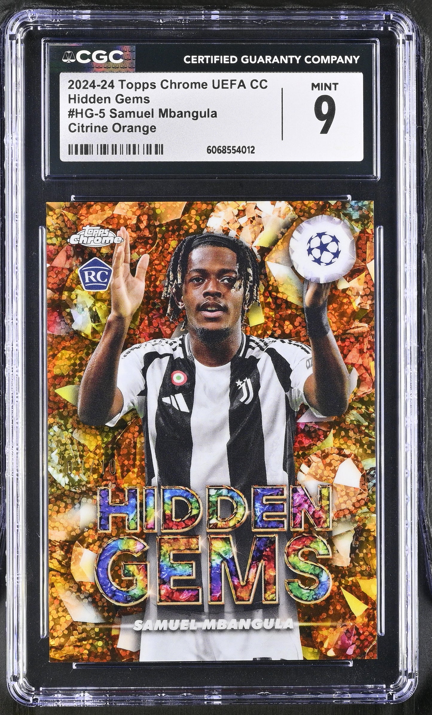 MBANGULA - 2024/25 Topps Chrome "Hidden Gems" Citrine Orange /10 CGC 9 (Case Hit SSP)