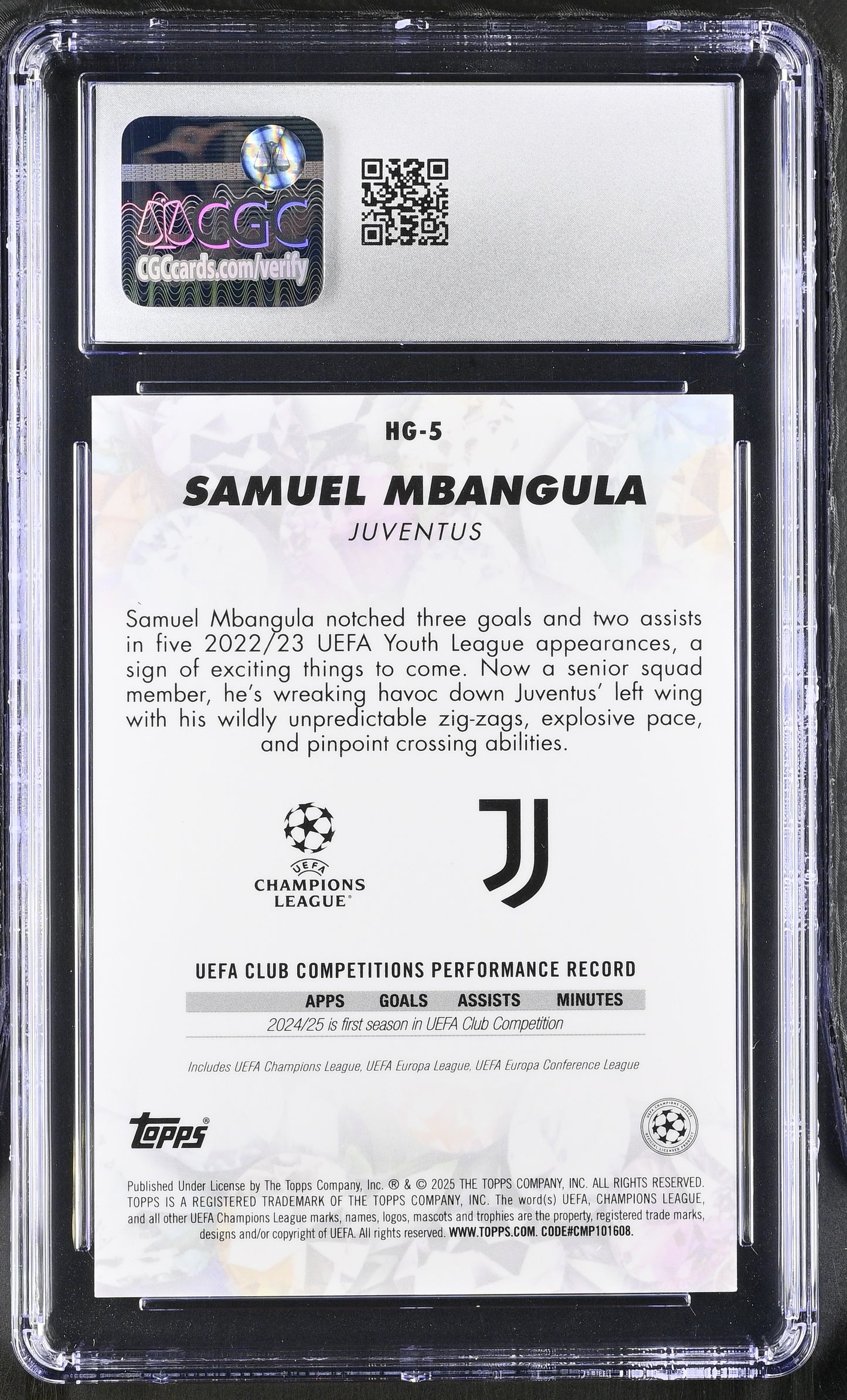 MBANGULA - 2024/25 Topps Chrome "Hidden Gems" Citrine Orange /10 CGC 9 (Case Hit SSP)