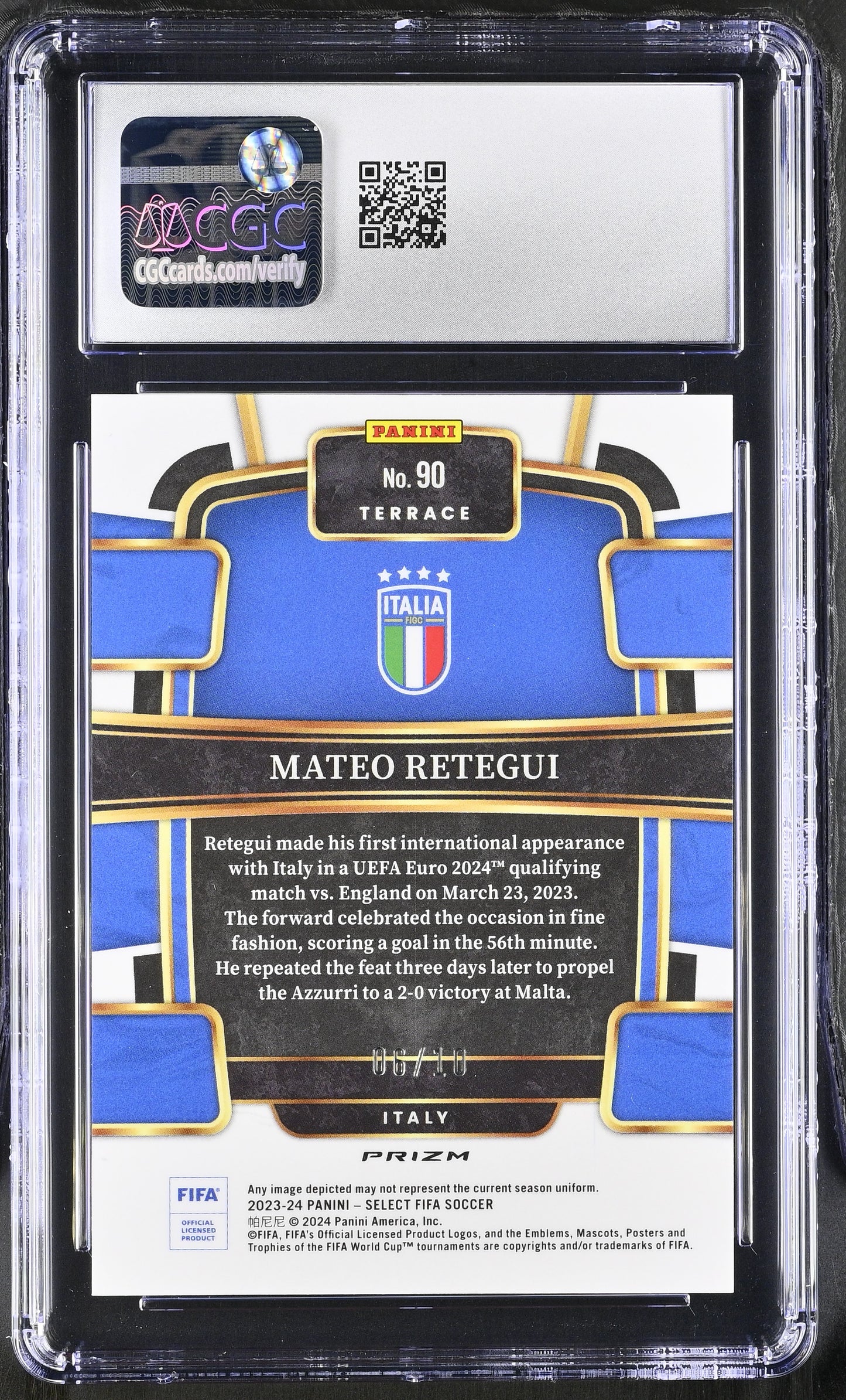 RETEGUI - 2023/24 Panini Select FIFA Gold Wave /10 RC CGC 9