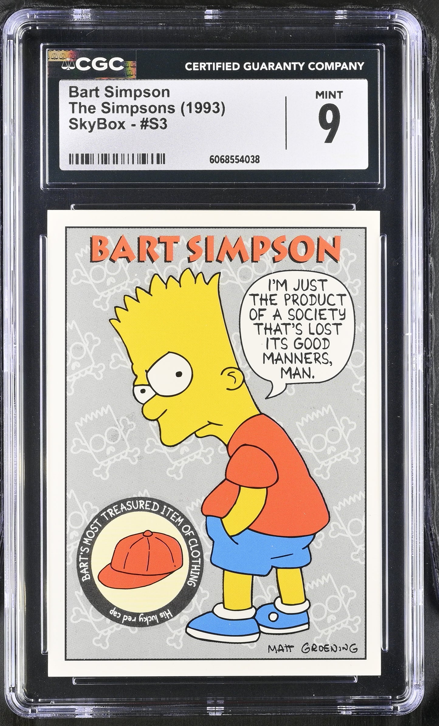 BART SIMPSON - 1993 SkyBox The Simpsons CGC 9