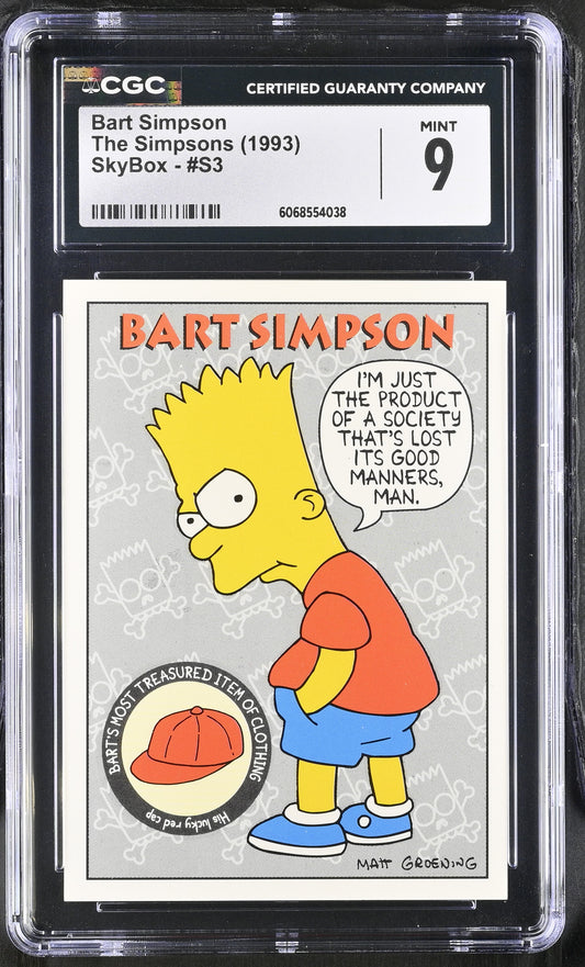 BART SIMPSON - 1993 SkyBox The Simpsons CGC 9