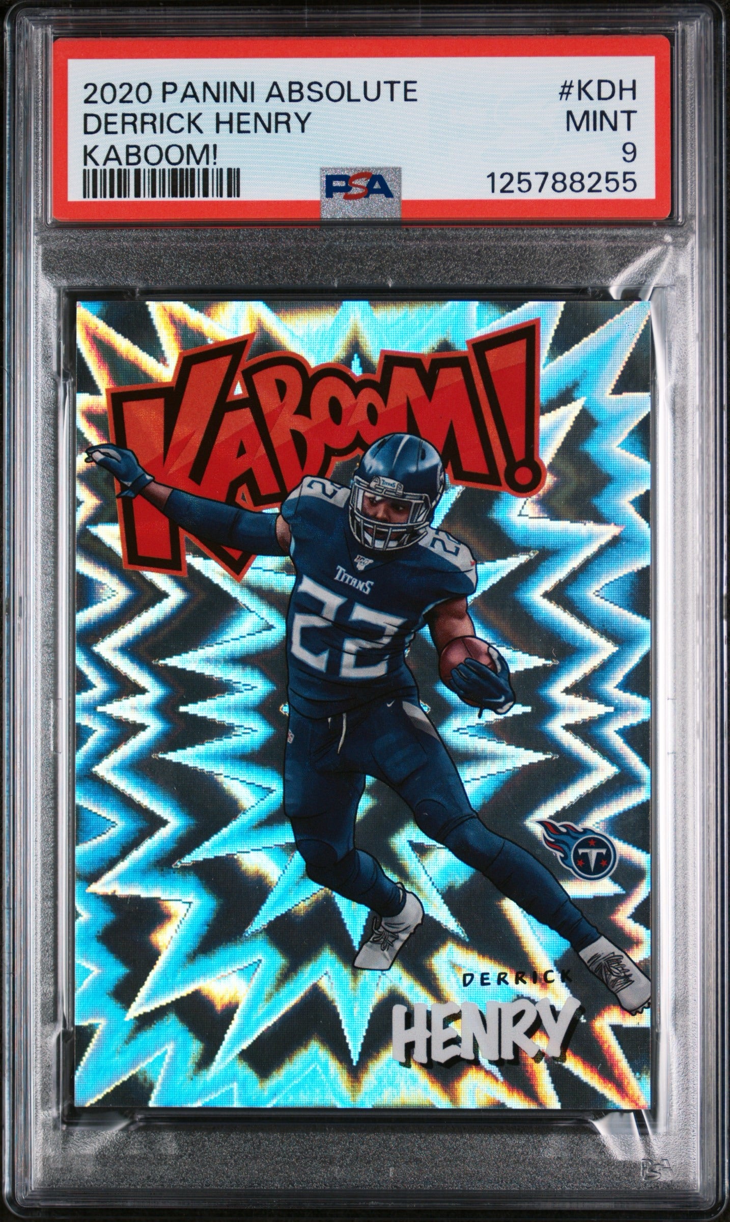 DERRICK HENRY - 2020 Panini Absolute NFL KABOOM! Case Hit PSA 9