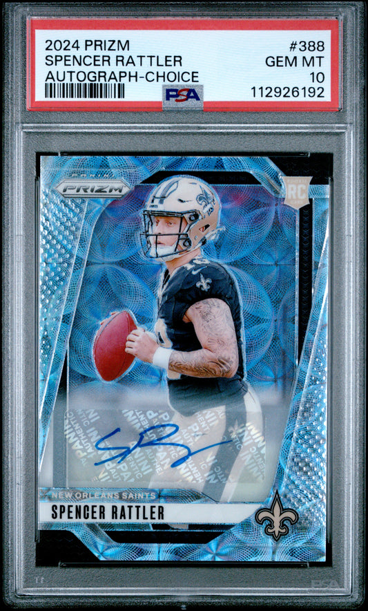 SPENCER RATTLER - 2024 Prizm Choice /100 Auto RC PSA 10 (Pop 4)