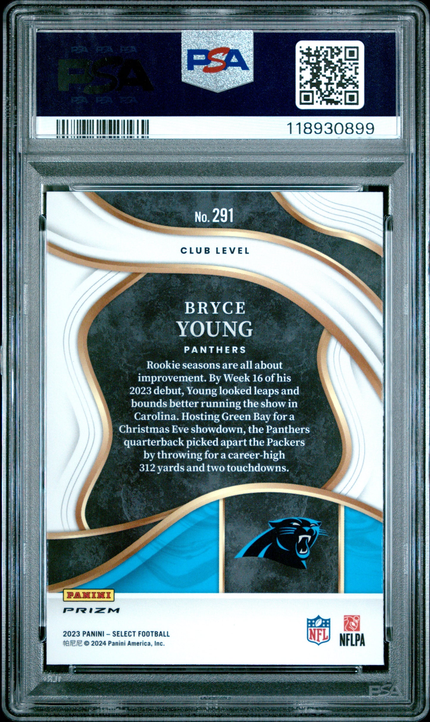 BRYCE YOUNG - 2023 Select Silver Prizm RC PSA 10