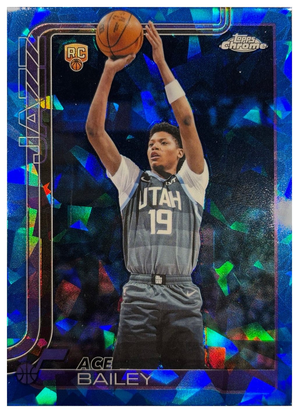 ACE BAILEY - 2025/26 Topps Chrome Update Sapphire NBA RC #155 - fronte
