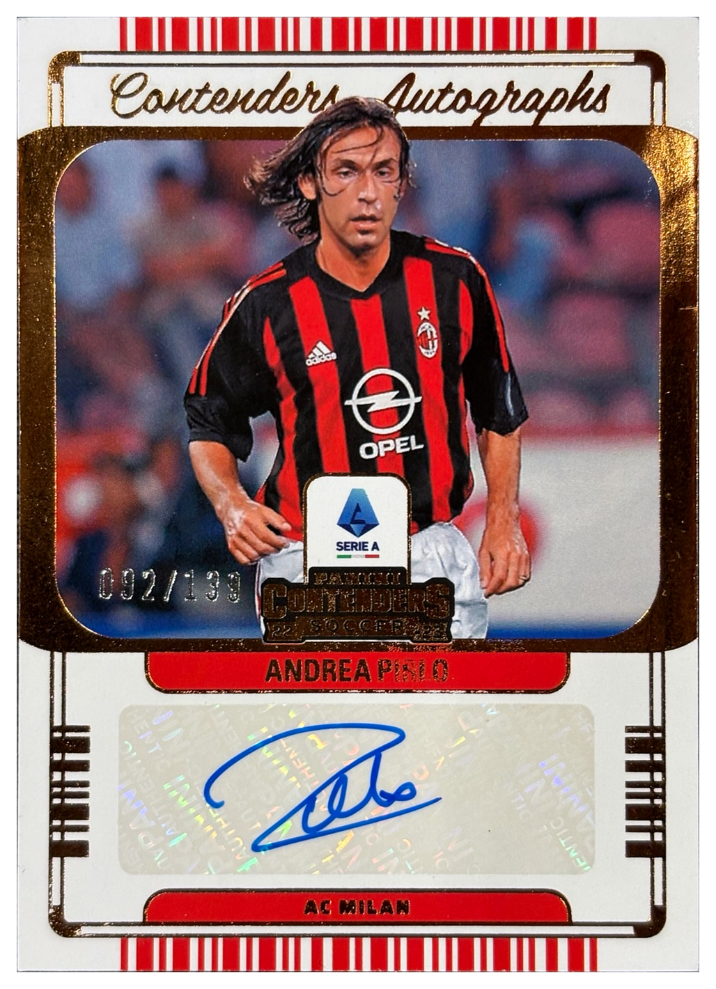 Andrea Pirlo 2022/23 Panini Chronicles Contenders Serie A Autograph 092/139 - front
