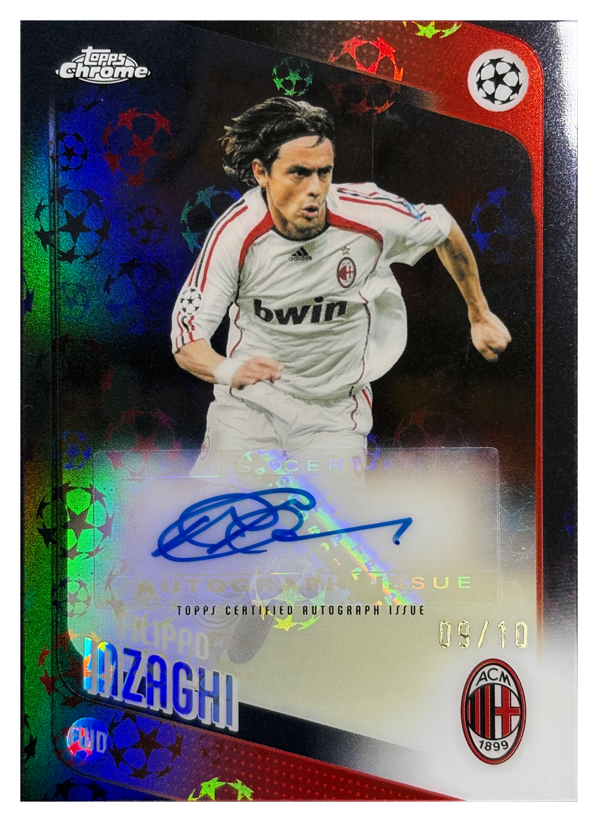 FILIPPO INZAGHI - 2025/26 Topps Chrome UEFA Club Competitions Black Starball Auto #CLA-FI /10 - front