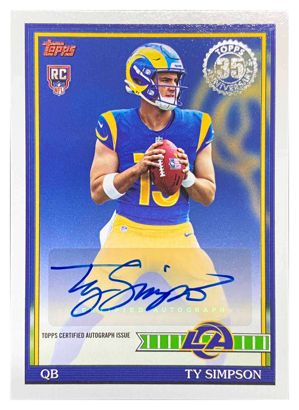 TY SIMPSON - 2026 Topps Football 1991 Topps Autograph RC #91FRA-TS - front