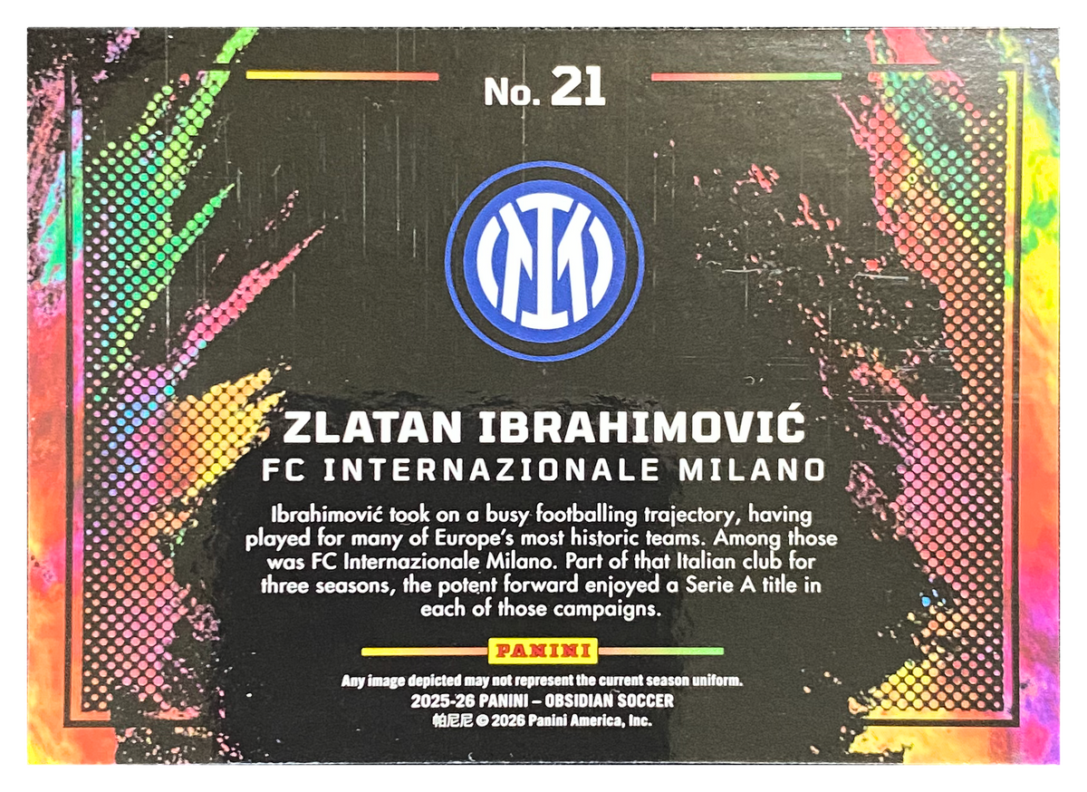 ZLATAN IBRAHIMOVIC - 2025/26 Panini Obsidian Black Color Blast #21 - back