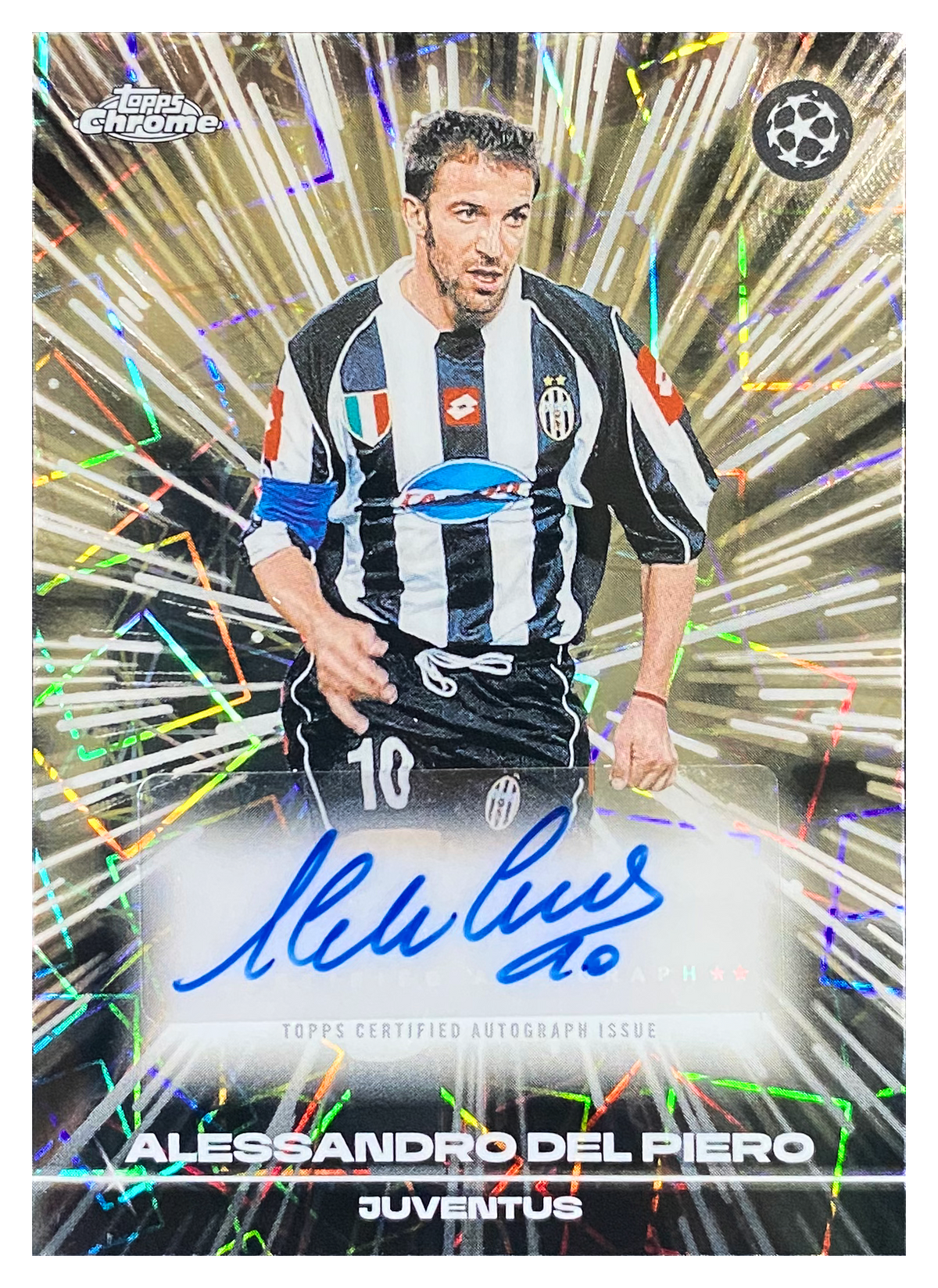ALESSANDRO DEL PIERO - 2025/26 Topps Chrome UEFA Club Competitions Black Lazer Auto #BLA-ADP - front
