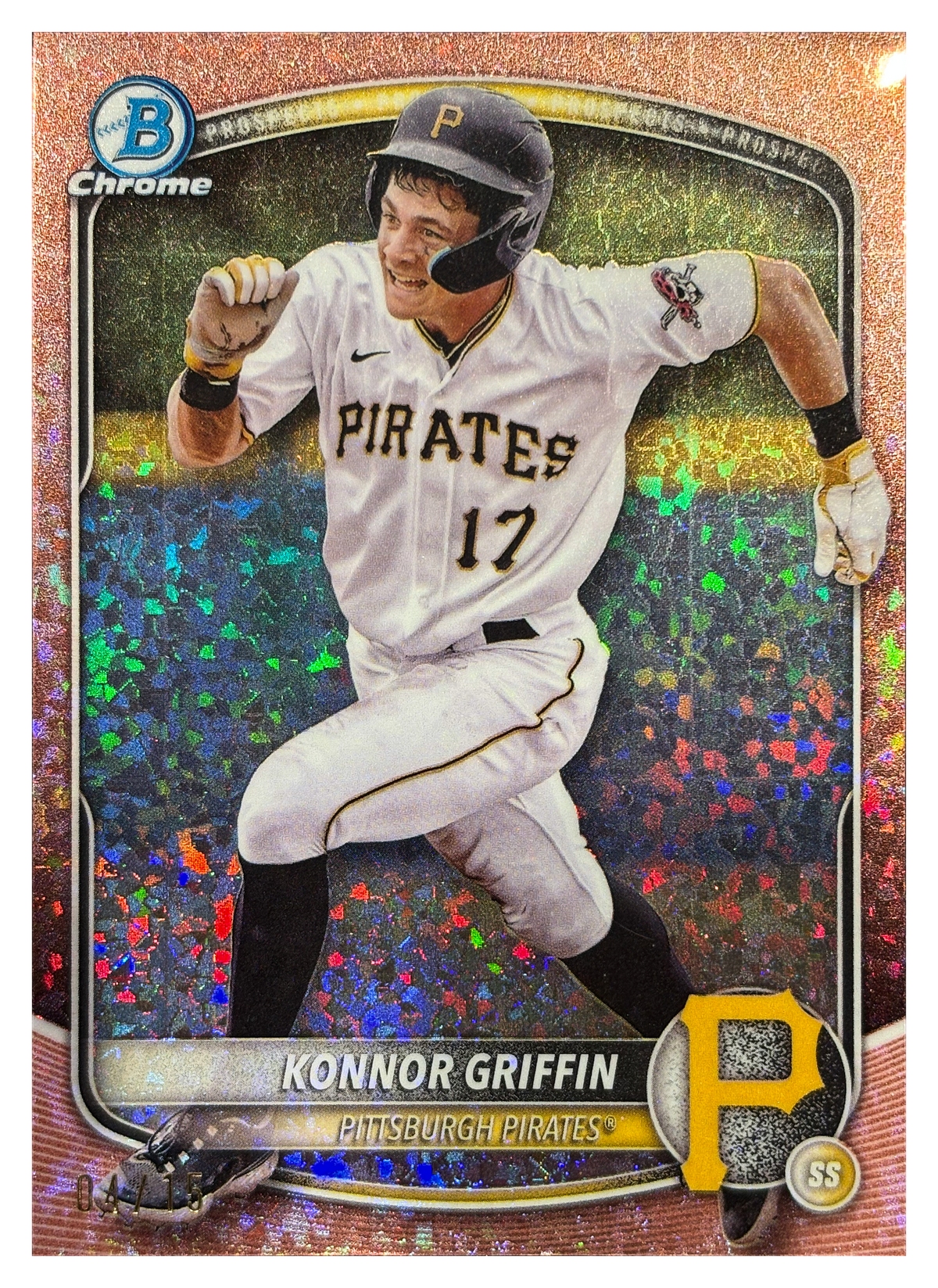 Konnor Griffin — 2025 Bowman Chrome Prospects Orange Shimmer Refractor #BCP-86 /25 - fronte