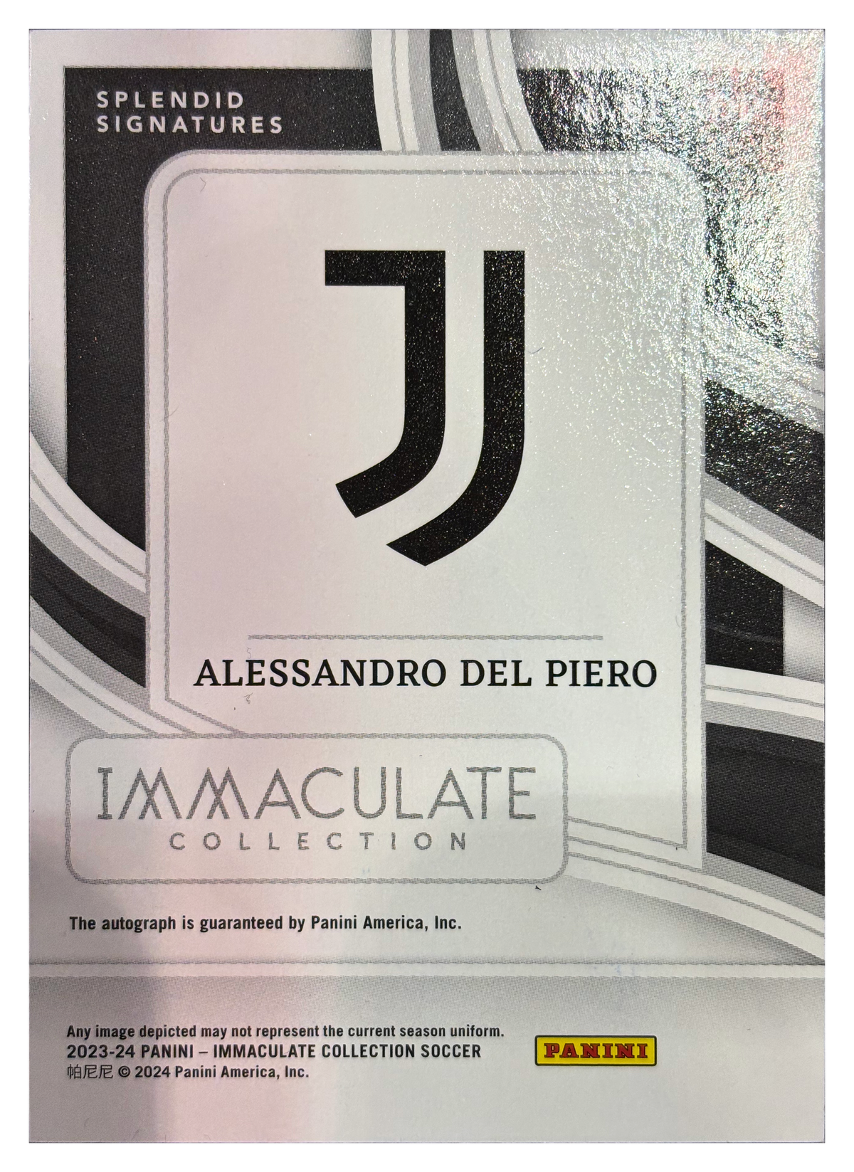 Alessandro Del Piero — 2023/24 Panini Immaculate Collection Splendid Signatures Auto /10 - retro