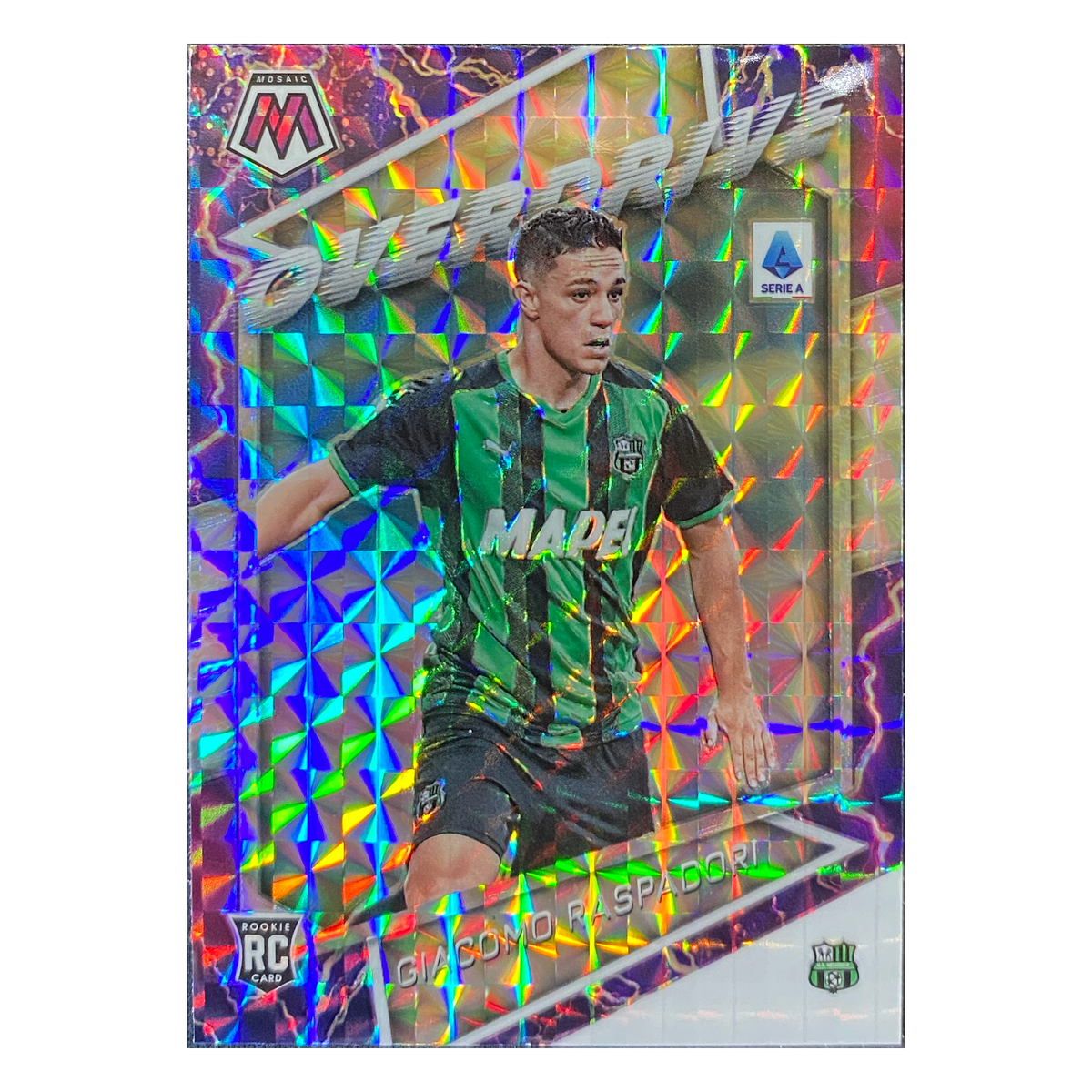 GIACOMO RASPADORI - 2021/22 Panini Mosaic Serie A Overdrive Mosaic Prizm RC #11 - front