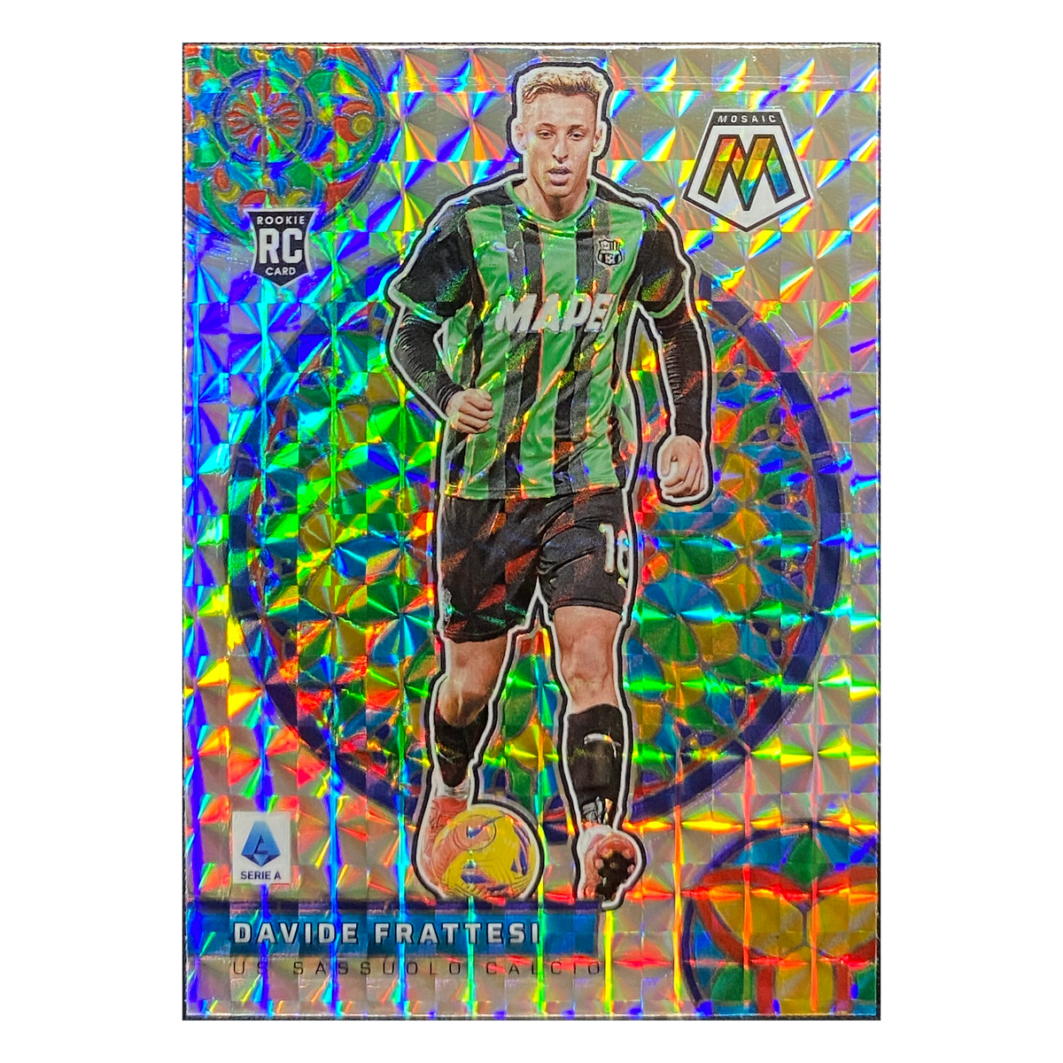 DAVIDE FRATTESI - 2021/22 Panini Mosaic Serie A Stained Glass Mosaic Prizm RC #48 - front