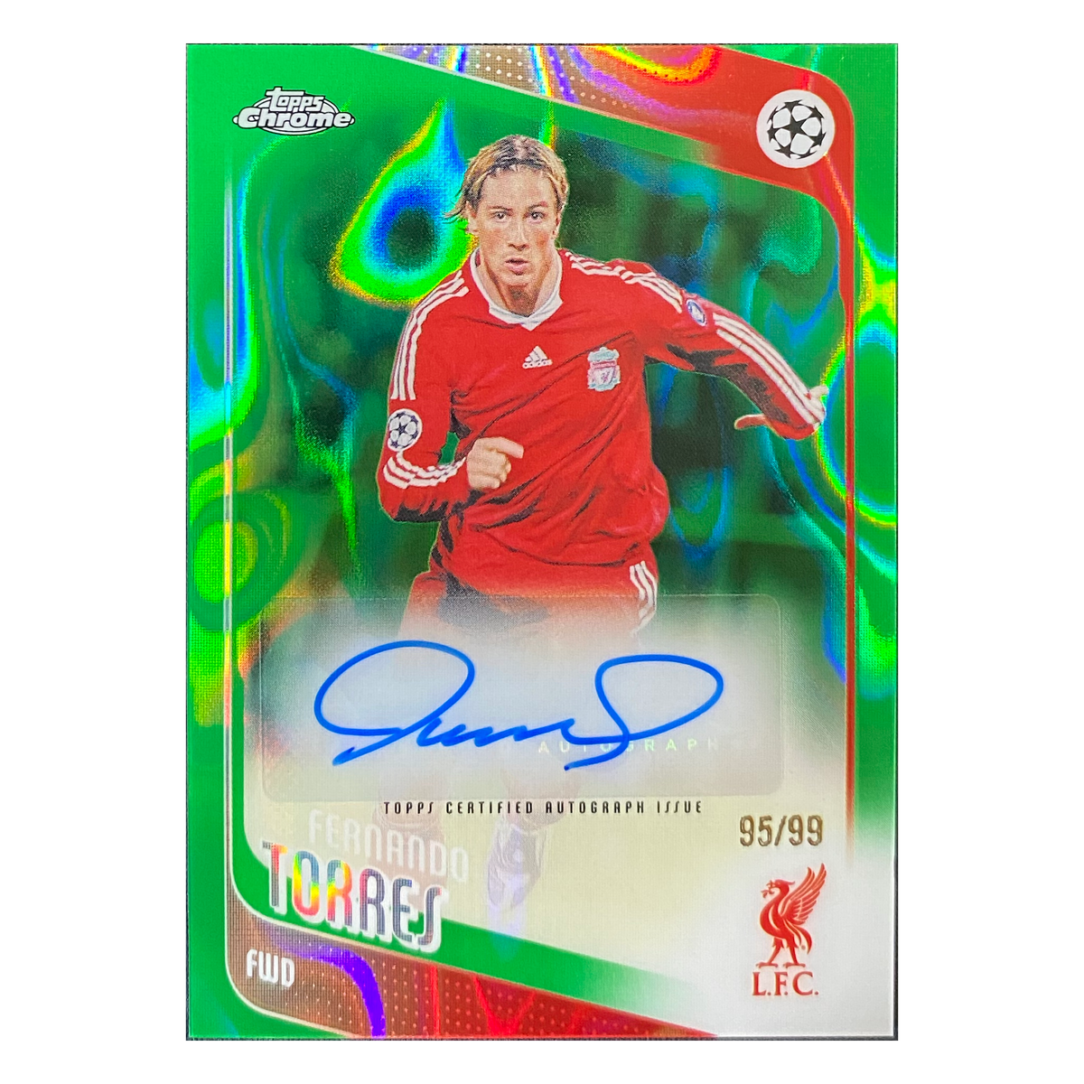 FERNANDO TORRES - 2025/26 Topps Chrome UEFA Green Lava Auto #CLA-FT /99 - front