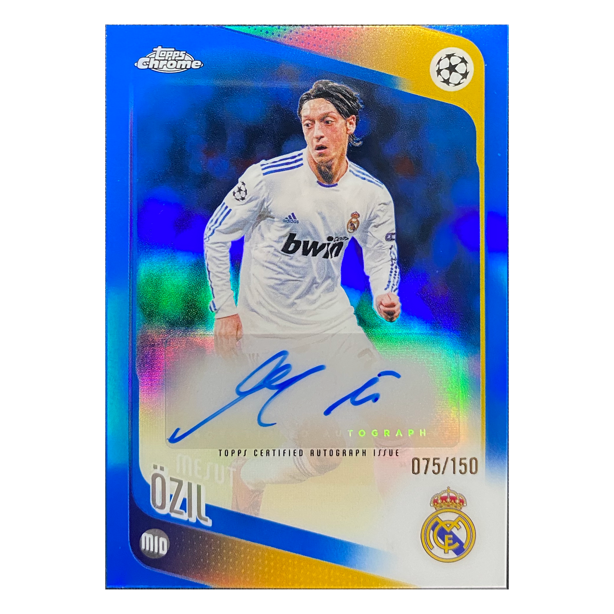 MESUT ÖZIL - 2025/26 Topps Chrome UEFA Blue Refractor Auto #CLA-MO /150 - front