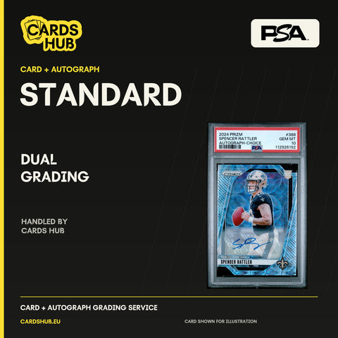 Cards Hub PSA dual standard — real PSA slabs and official logos