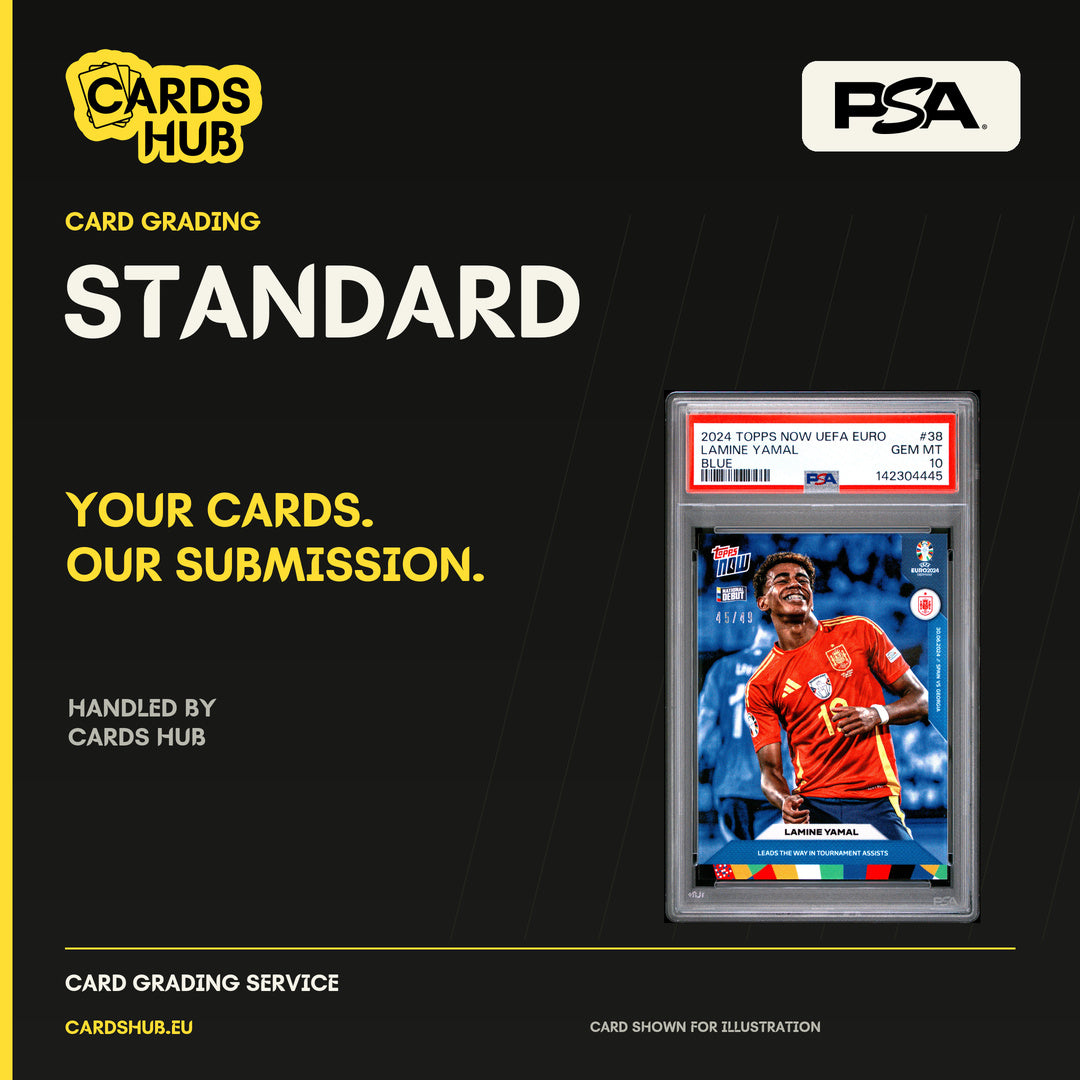 Cards Hub PSA Standard grading service with a real PSA slab