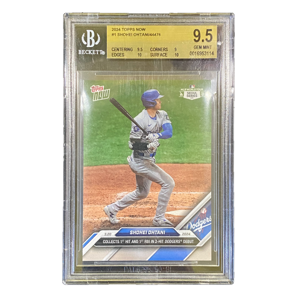 SHOHEI OHTANI - 2024 Topps Now #1 BGS 9.5 - front