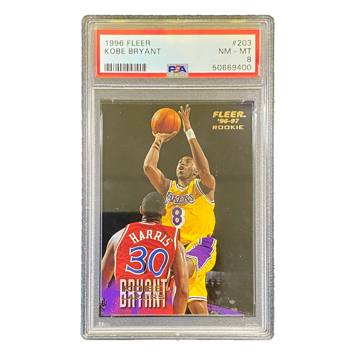 KOBE BRYANT - 1996/97 Fleer RC #203 PSA 8 - front