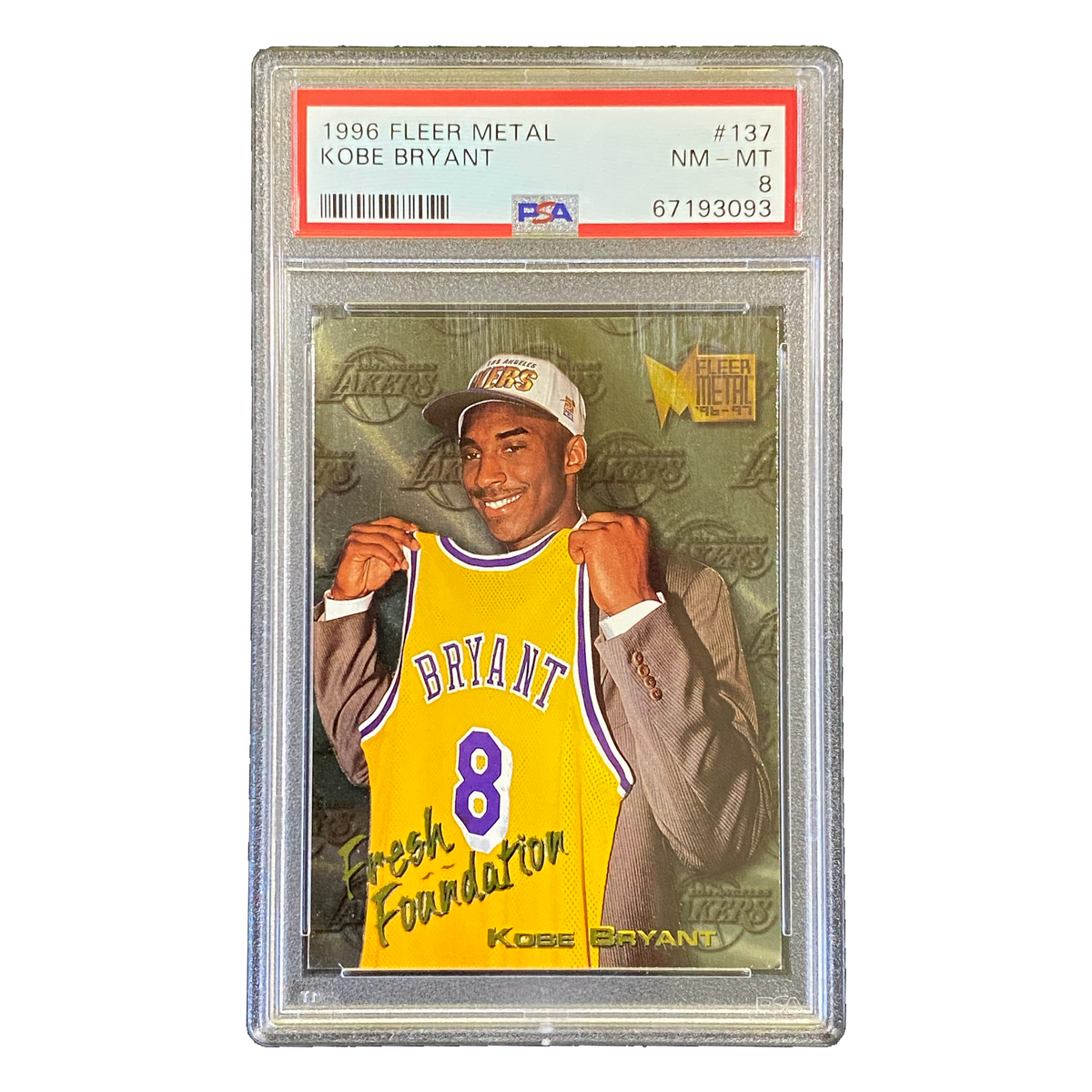 KOBE BRYANT - 1996/97 Fleer Metal Fresh Foundation RC #137 PSA 8 - front