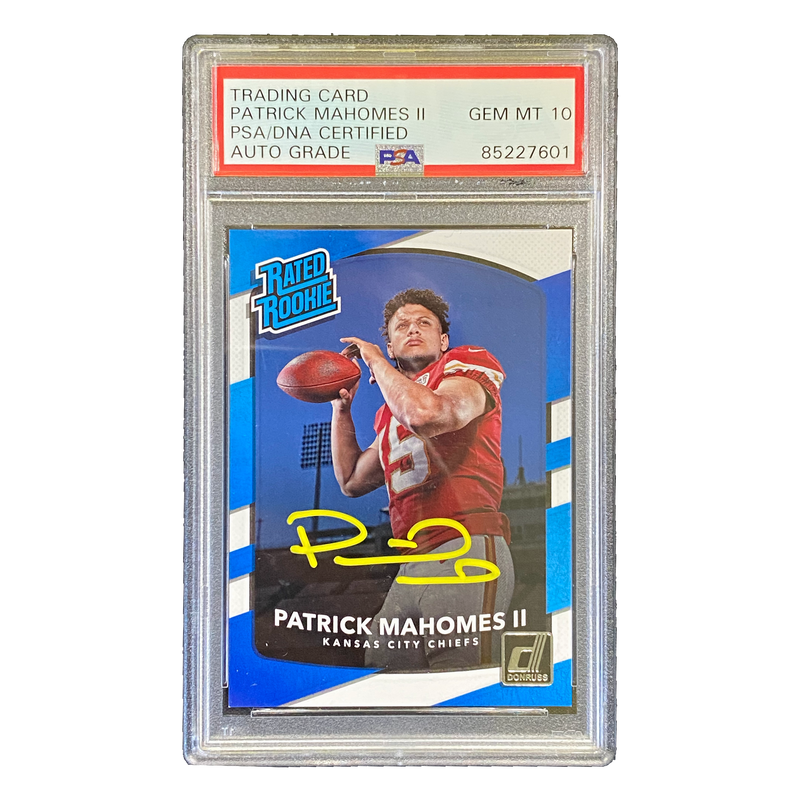 PATRICK MAHOMES II - Panini Donruss Rated Rookie Signed - PSA/DNA Auto 10 - front