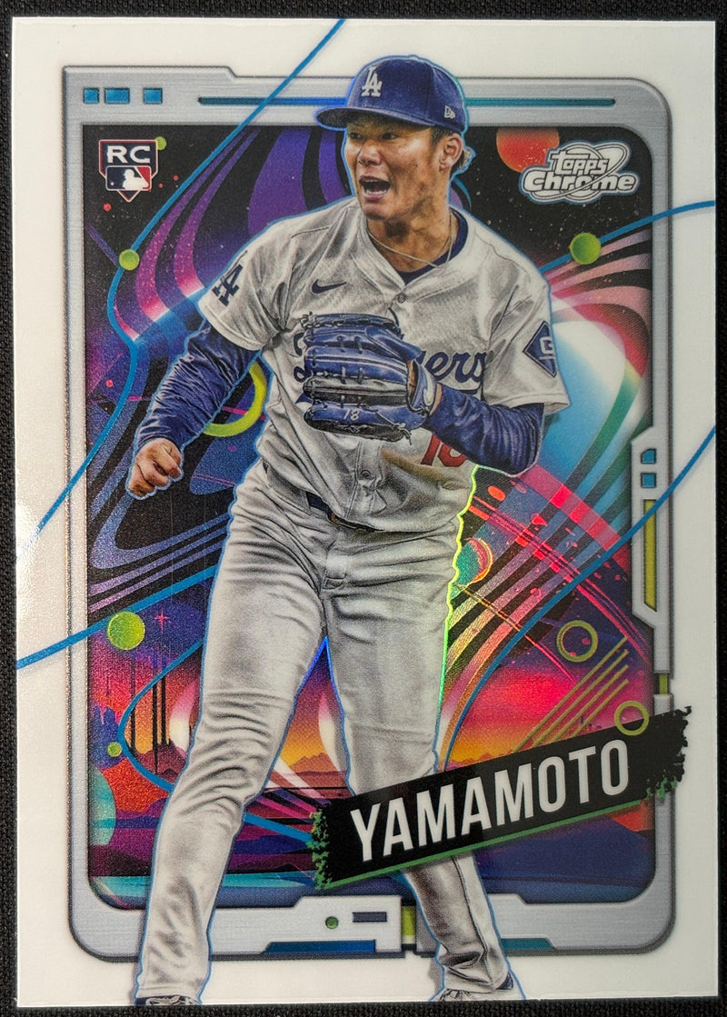 YOSHINOBU YAMAMOTO - 2024 Topps Chrome Baseball White SP RC