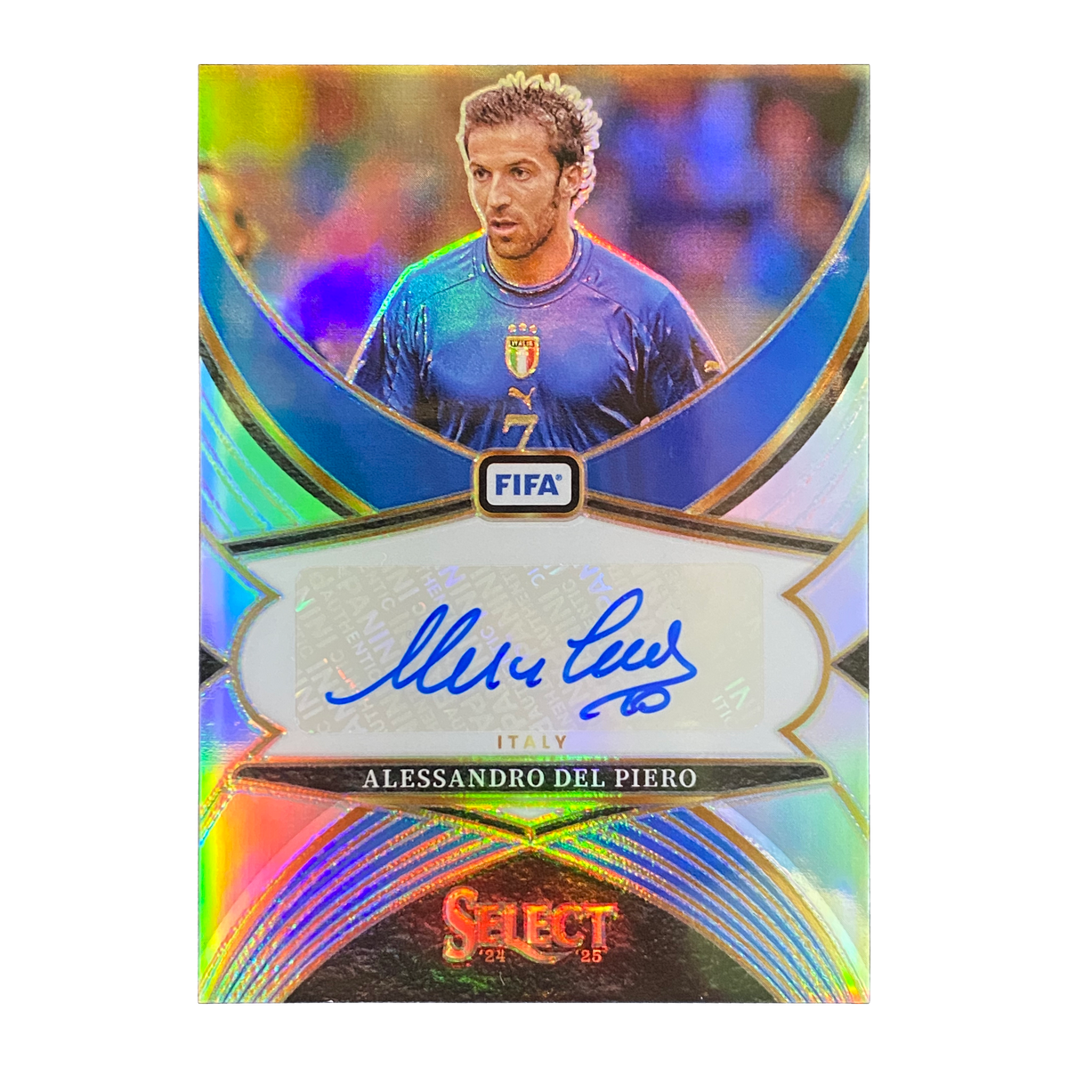 ALESSANDRO DEL PIERO - 2024/25 Panini Select FIFA Select Signatures Prizm Auto #SS-ADP - front