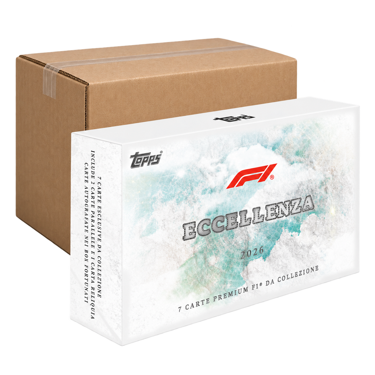 2026 Topps F1 Eccellenza Hobby Case — 10 Boxes — illustrative plain case carton