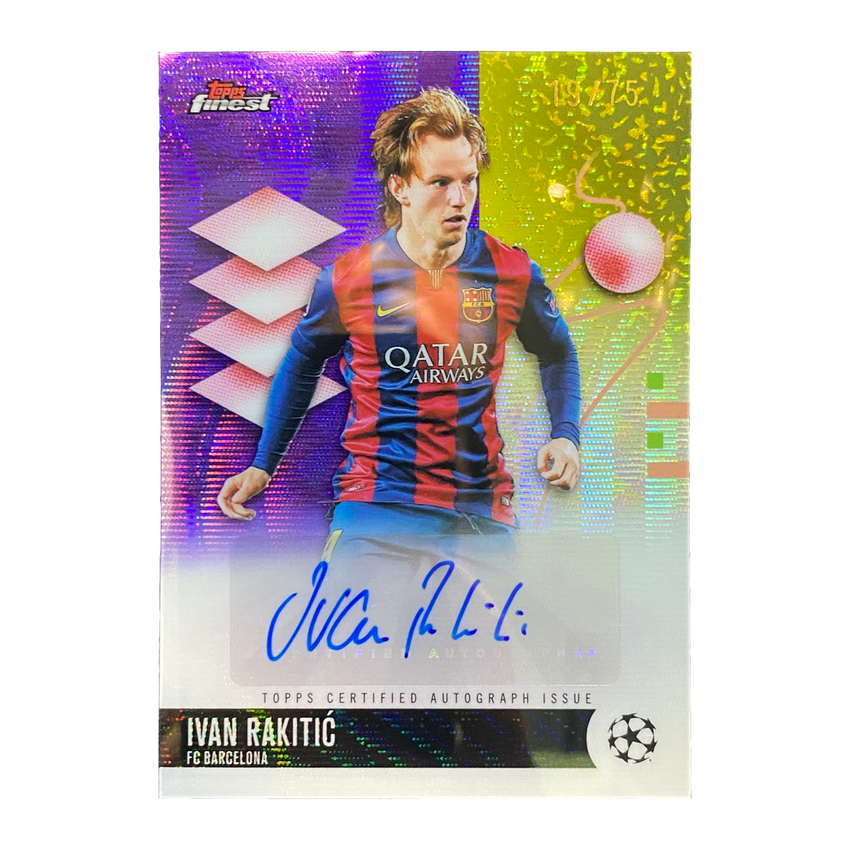 IVAN RAKITIĆ - 2025/26 Topps Finest UEFA Club Competitions Purple Wave Auto #BA-IR /75 - front