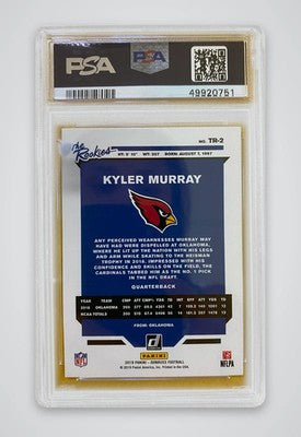 KYLER MURRAY - 2019 Panini Donruss The Rookies RC #TR-2 PSA 9 - back