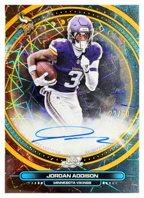 JORDAN ADDISON - 2025 Topps Cosmic Chrome Football Equinox Auto #EQA-JAD /50 - front