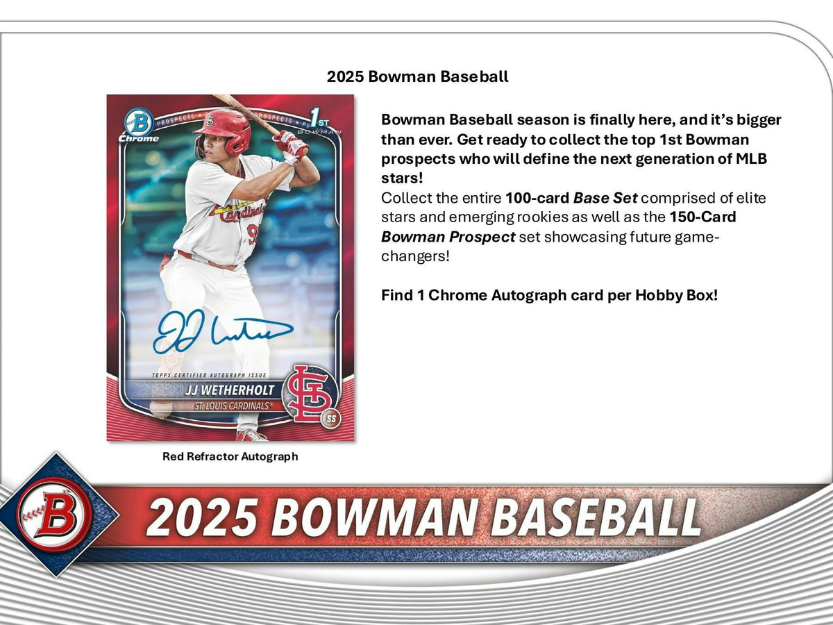 2025 Bowman Baseball Hobby Box - LIVE BREAKING