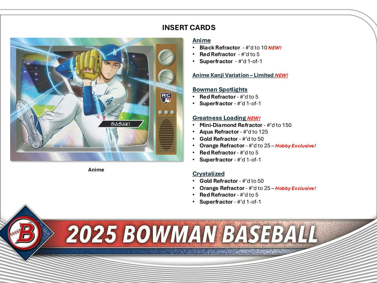 2025 Bowman Baseball Hobby Box - LIVE BREAKING